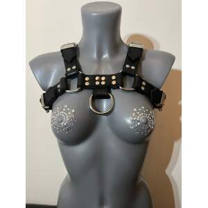 Borstharnas - Vrouw - Verstelbaar - Leer - Zwart