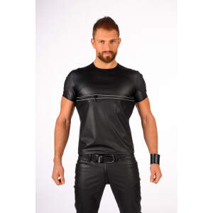 Benno von Stein - Shirt Tyraxo - Reflecterende Lijnen - PU-leer - Zwart