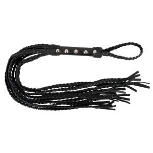 Zado - CatONine Flogger - Zweep - 9 Riemen - Leer - Zwart