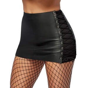 Zado - Fetish Line - Mini Rok met Veters - Echt Leer - Zwart