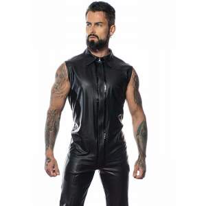 Patrice Catanzaro - Chuck Shirt - Rits - Kraag - Wetlook - Zwart