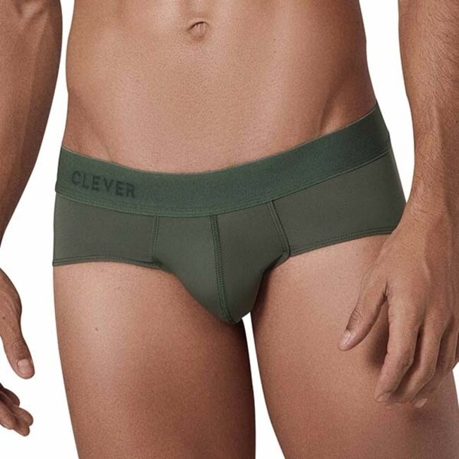Clever Moda - Basis Classic Brief - Lycra - Brede Band - Groen