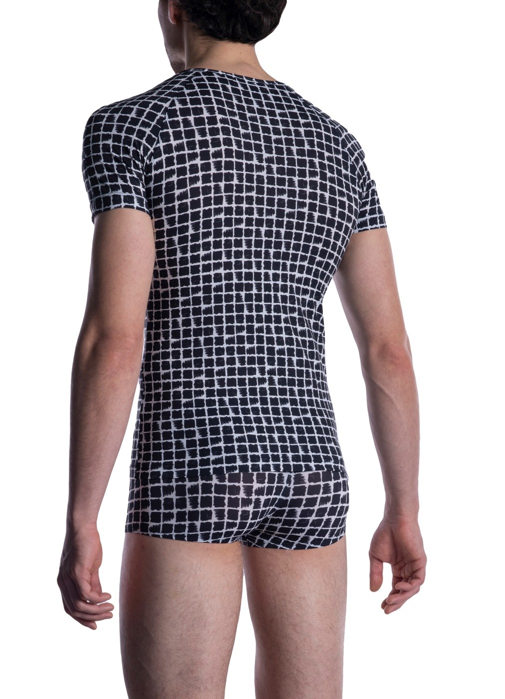 Manstore M800 V-Neck Tee White/Black - Afbeelding 2