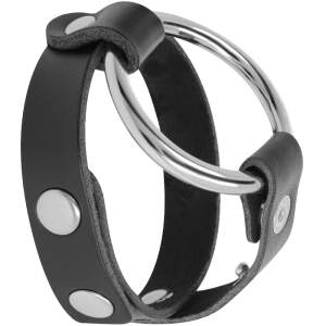 Darkness - Cock Harnass - 1 Ring - Bal Strap - BDSM - Verstelbaar - PU-Leer - Zwart