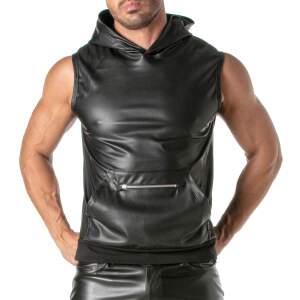 TOF PARIS - Kinky Hoodie - Mouwloos - Rits - PU-leer - Zwart