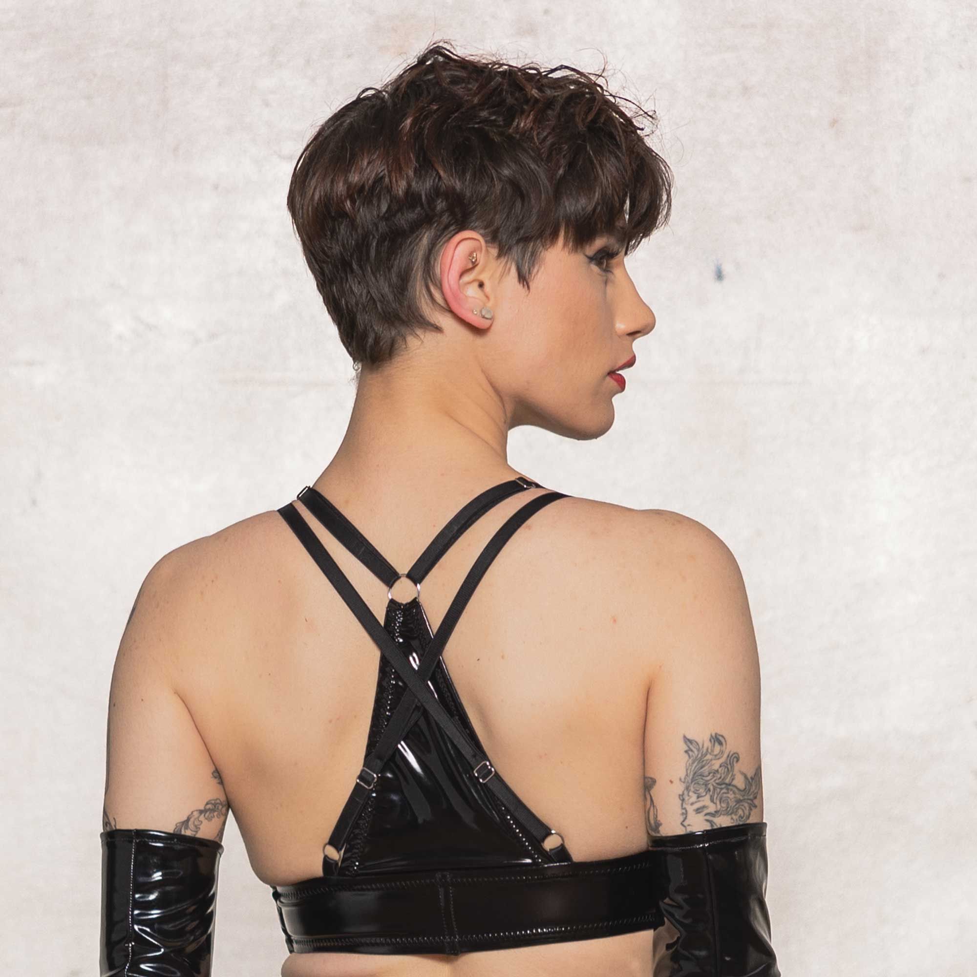 Patrice Catanzaro - Cristal Brassiere - BH - Straps - Lak - Zwart - Afbeelding 2