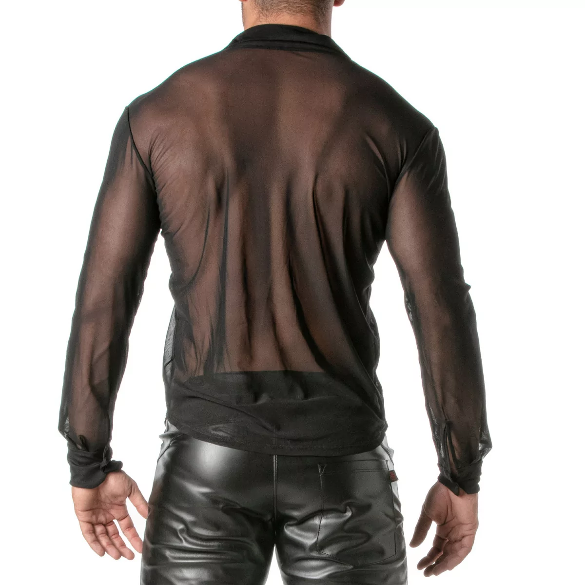 TOF PARIS - Blouse - Lange Mouwen - Kraag - Gaas - Zwart - Afbeelding 3