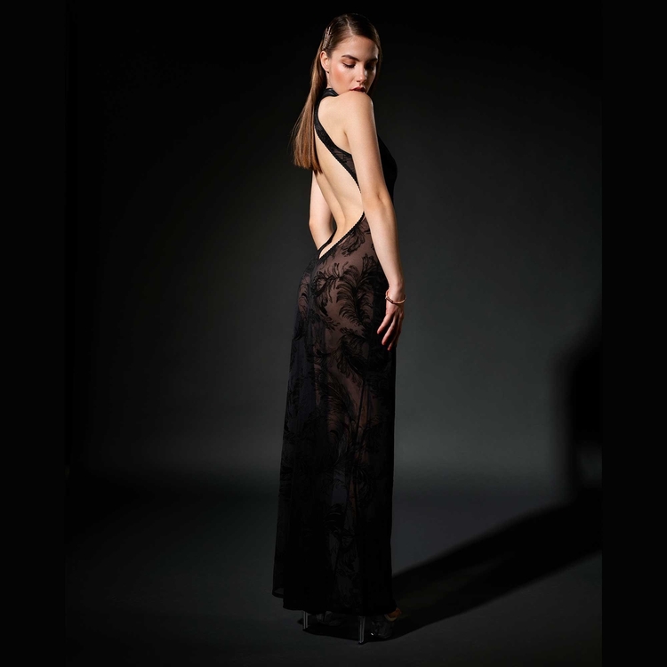 Patrice Catanzaro - Cygne Robe - Avondjurk - Kant - Zwart - Afbeelding 3