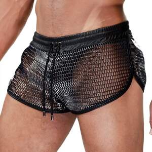 TOF PARIS - Roman Shorts - PVC - PU-leer  - Zwart - Zilver