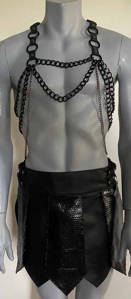 Bizonder - Gladiator Rok Snake - Gespen - Snakeprint - Echt Leder - Zwart - Afbeelding 2