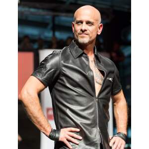 Benno von Stein - Shirt Massymo - Rits - PU-leer - Zwart