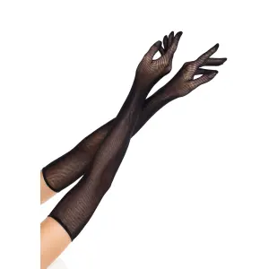 Voeg drama en stijl toe met deze lange visnet handschoenen. Sexy, stretchy en perfect voor burlesque, gothic looks of een gedurfde party outfit. One size fits most.