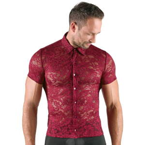 Svenjoyment - Rood Kanten Shirt met Drukknopen