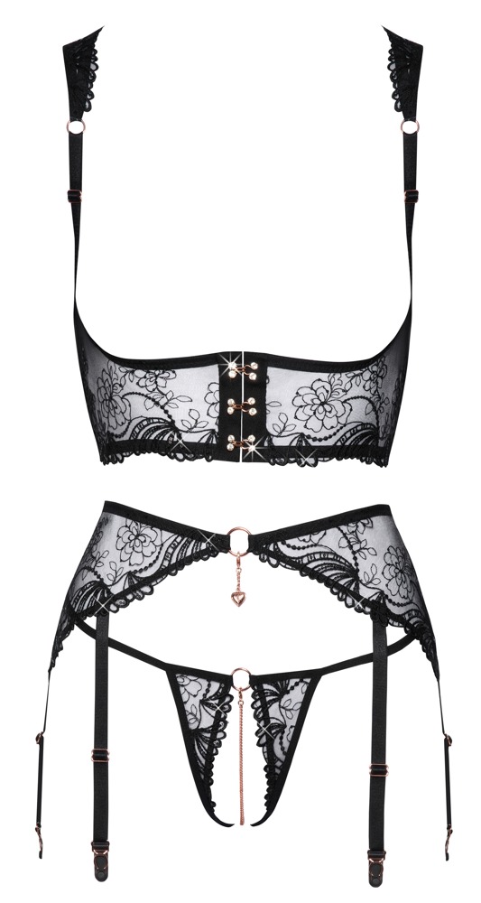 Abierta Fina - Lingerie Set - Kant - Zwart - Afbeelding 7