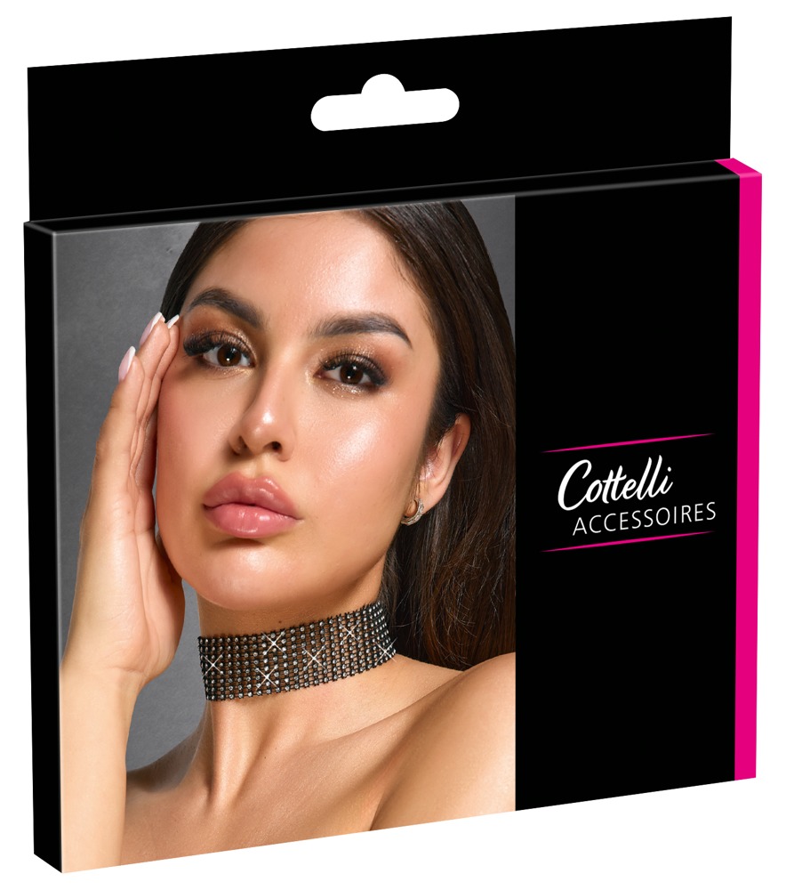 Cottelli Collection - Choker - Strass - Zwart - Afbeelding 3