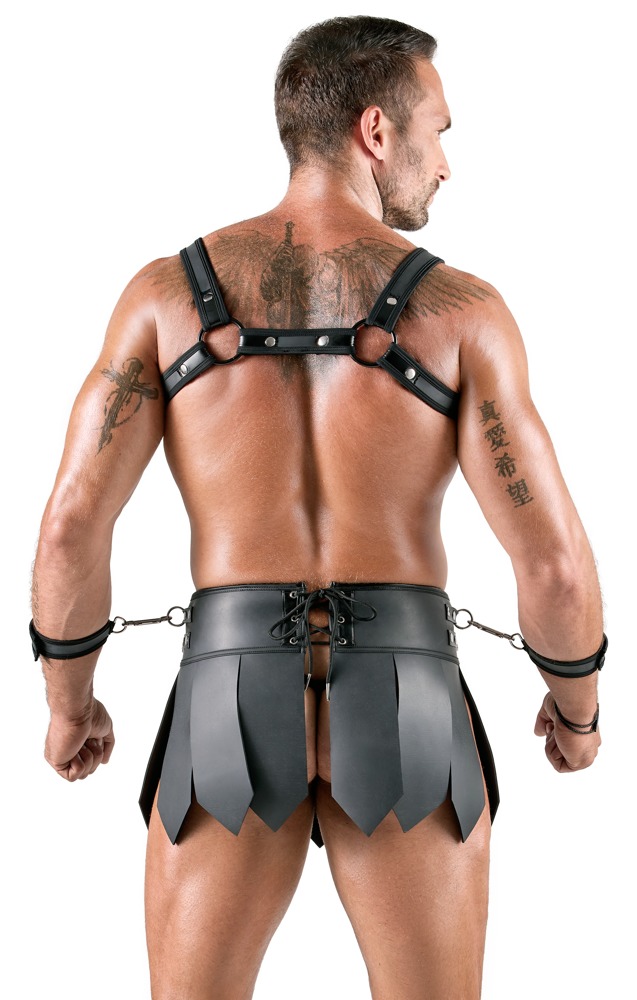 Svenjoyment Underwear - Bondage Set - Warrior Skirt - Harnas - Zwart - Afbeelding 3