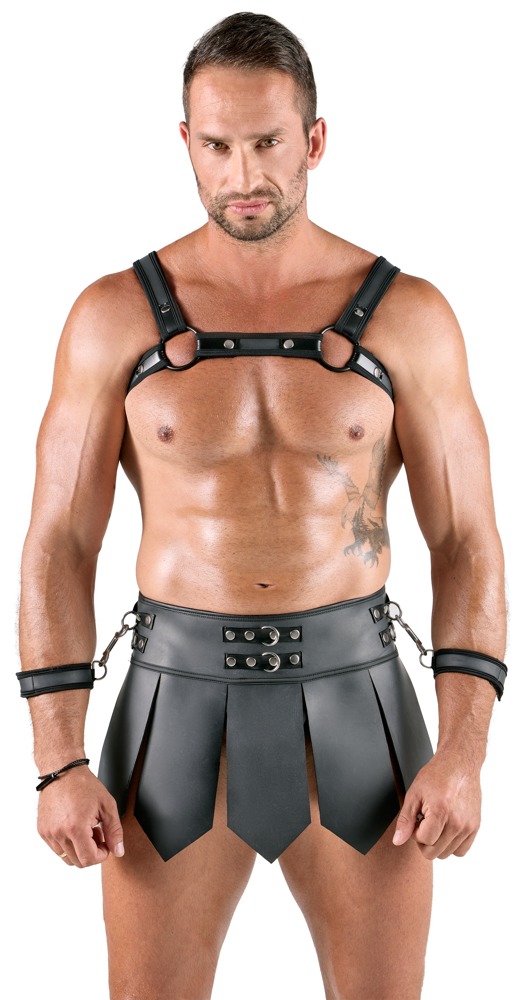 Svenjoyment Underwear - Bondage Set - Warrior Skirt - Harnas - Zwart - Afbeelding 4