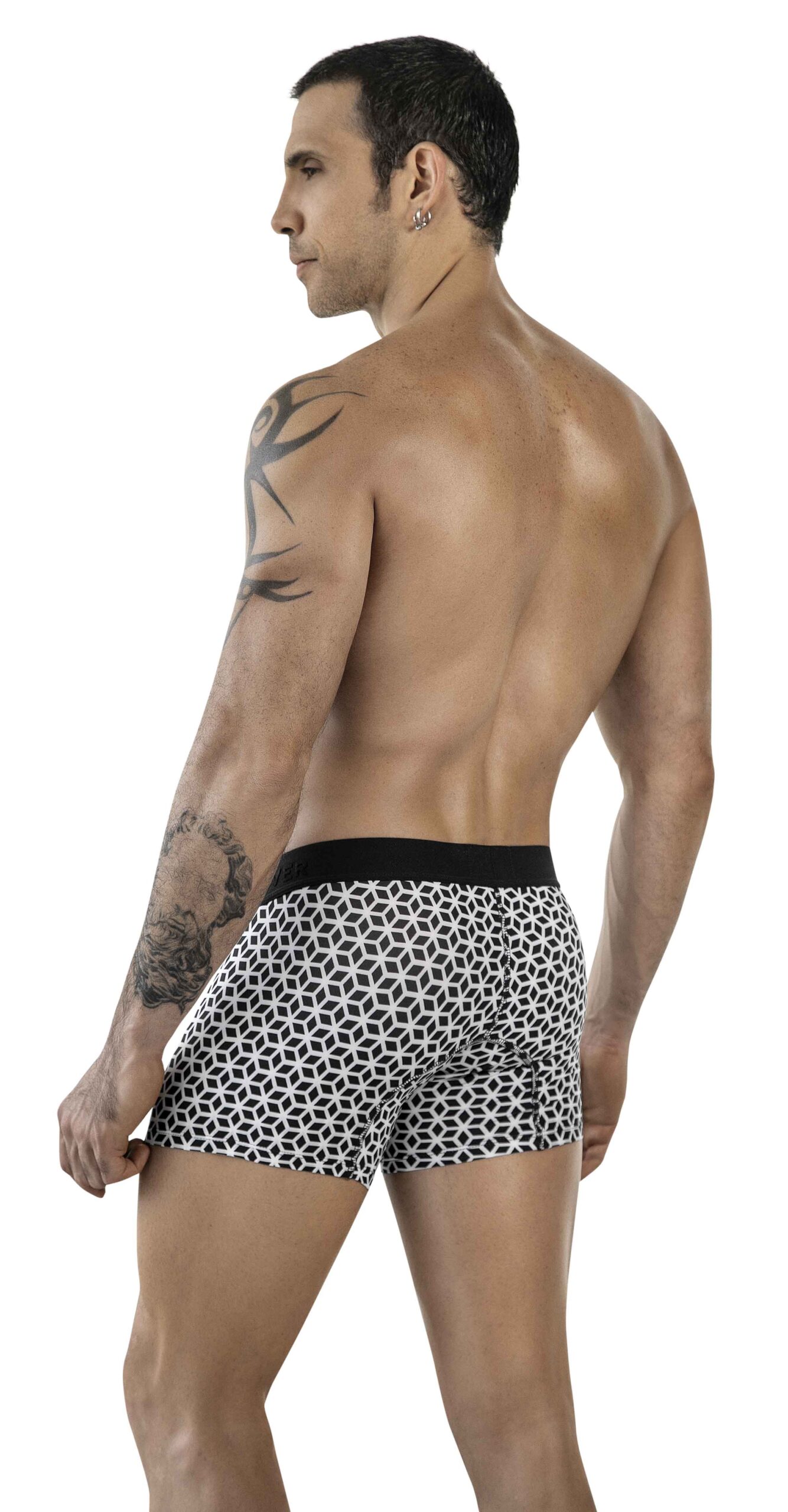 Clever Moda - Cuadricula Trunks - Boxershort - Zacht Microvezel - Brede Band - Print - Wit - Afbeelding 2