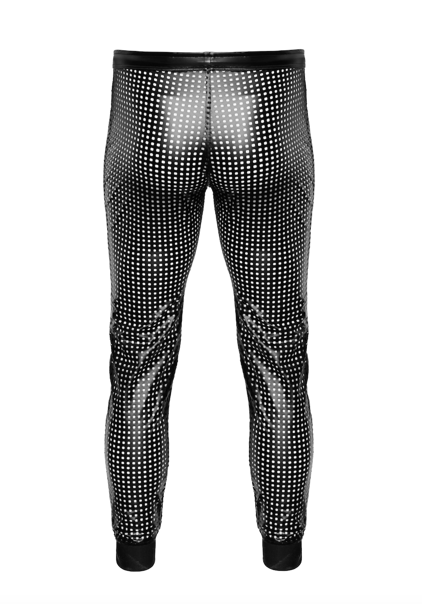 Noir Handmade - H078 - Mayhem - Long Pants - Broek - Geperforeerd Wetlook - Zwart - Afbeelding 7