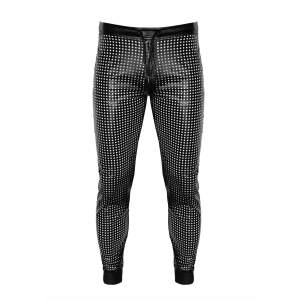 Noir Handmade - H078 - Mayhem - Long Pants - Broek -  Geperforeerd Wetlook - Zwart