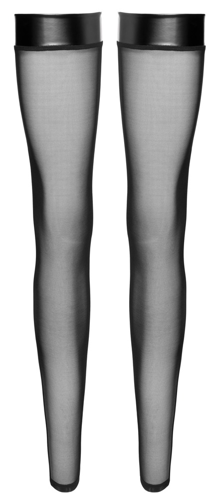 Noir Handmade - Gaas Kousen met Strass - Wetlook - Zwart - Afbeelding 4