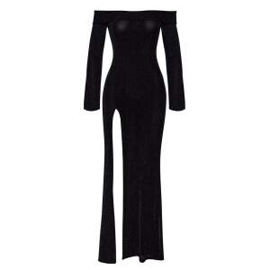 Noir Handmade - Midnight Spell - Maxi Jurk - Glitters - Lurex - Zwart