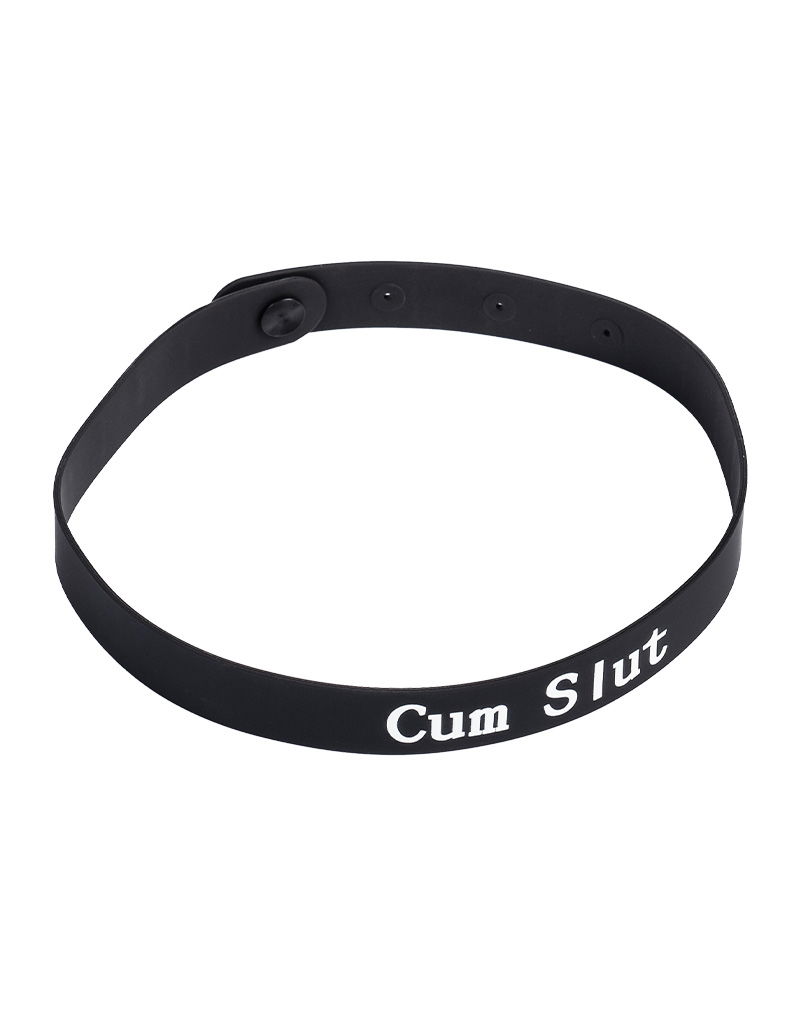 Rimba - Collar - CUM SLUT - Verstelbaar - Siliconen - Zwart - Afbeelding 6