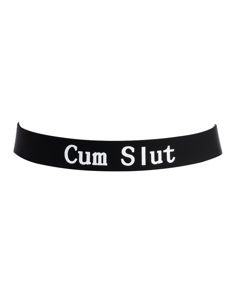 Rimba - Collar - CUM SLUT - Verstelbaar - Siliconen - Zwart - Afbeelding 5