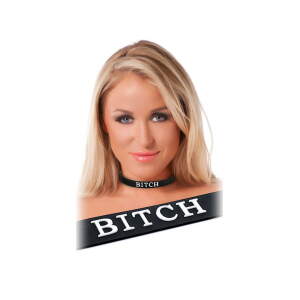 Rimba - Collar - BITCH - Verstelbaar - Siliconen - Zwart