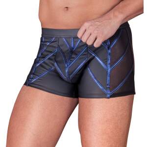 NEK - Short - Blauwe Strepen - Wetlook - Gaas - Zwart