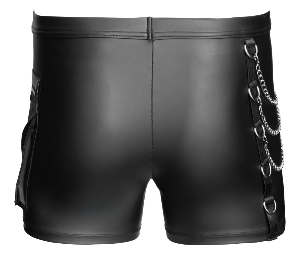 NEK - Wetlook Short - Kettingen - Rits - Pocket - Zwart - Afbeelding 10