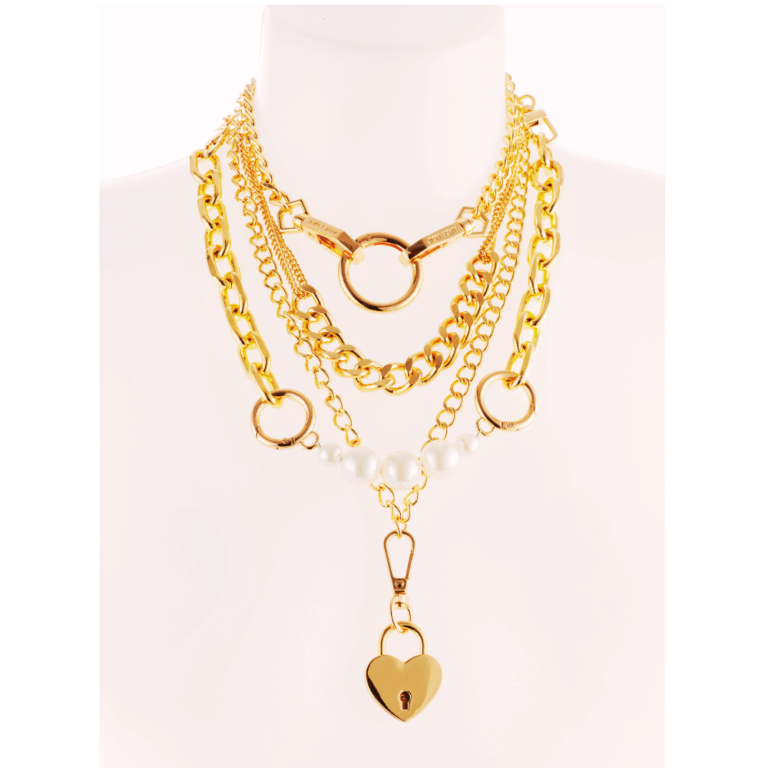 Kinky Diva - Decadence - Collier Set - Goud - Parels - Afbeelding 5