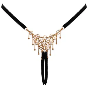 Cottelli Collection - String - Open Kruis - Goud en Strass