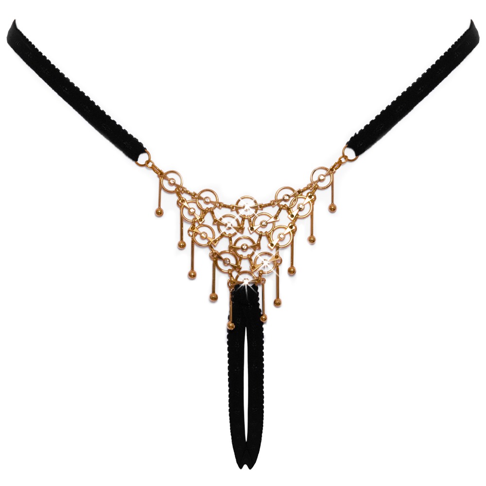 Cottelli Collection - String - Open Kruis - Goud en Strass