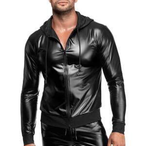 Noir Handmade - H086 - Vexen - Hooded Jacket - Wetlook - Zwart