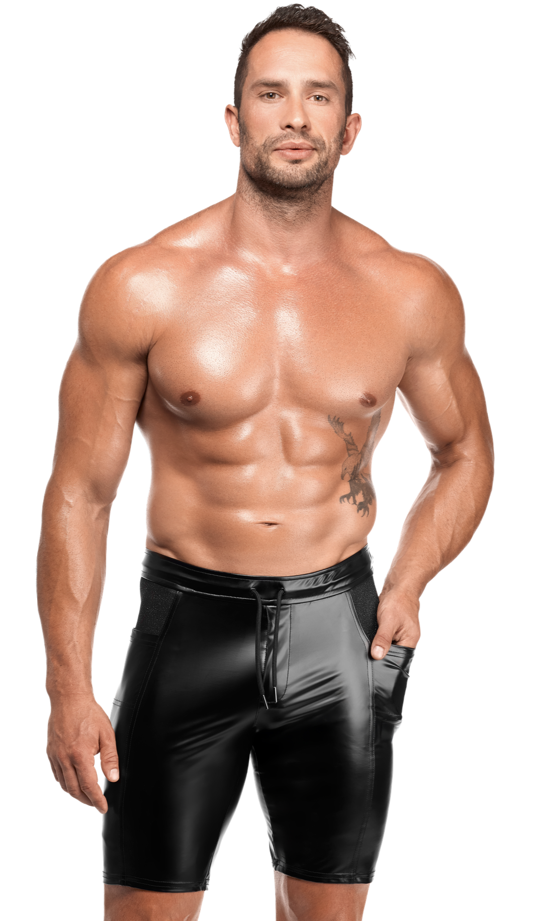 Noir Handmade - H089 - Onyx - Long Short - Wetlook & Lurex - Zwart - Afbeelding 4