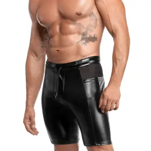 Noir Handmade - H089 - Onyx - Long Short - Wetlook & Lurex - Zwart