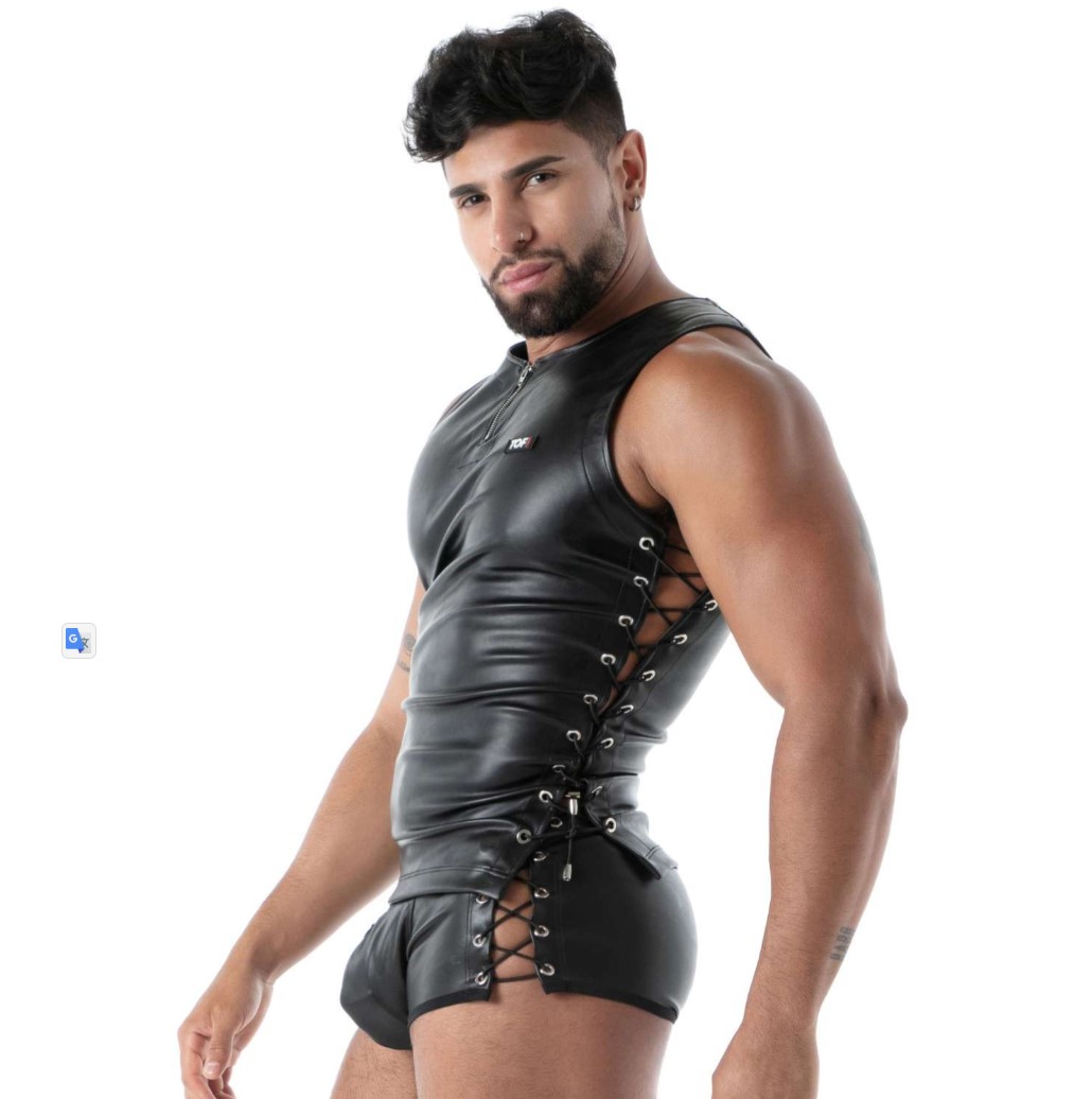 TOF PARIS - Kinky Laced Short - Vetersluitingen - PU-leer - Zwart - Afbeelding 6