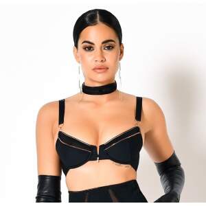 Patrice Catanzaro - Exclusieve BH met Rose Gouden Accenten en Rits - Shapewear - Zwart