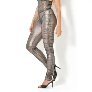 Patrice Catanzaro - Transparante Legging in Zilver Metallic - Cosmos