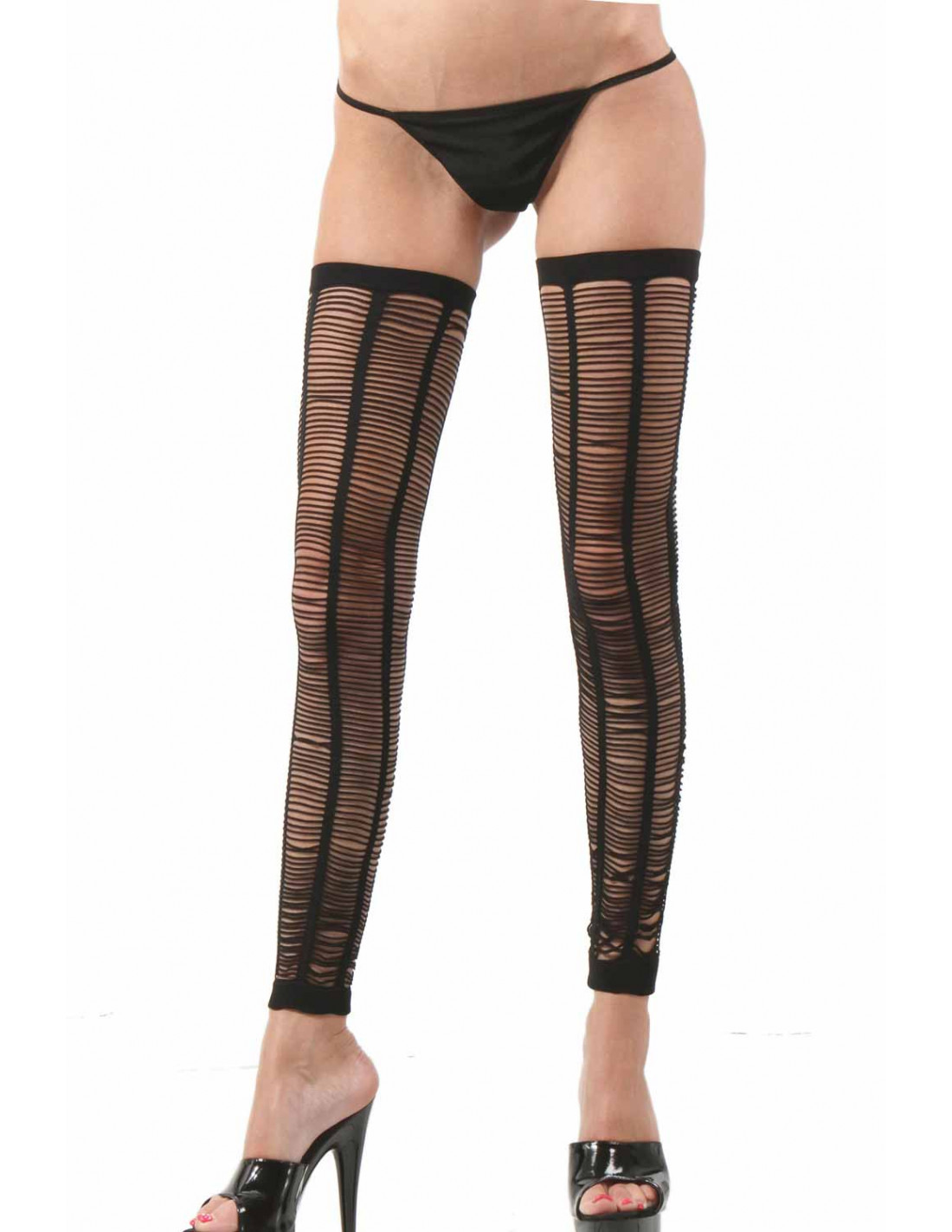 Bellejambe- Hold-up Kousen zonder Voet - Zwart