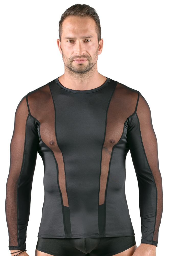 Svenjoyment - Shirt met Lange Mouwen van Lycra en Gaas